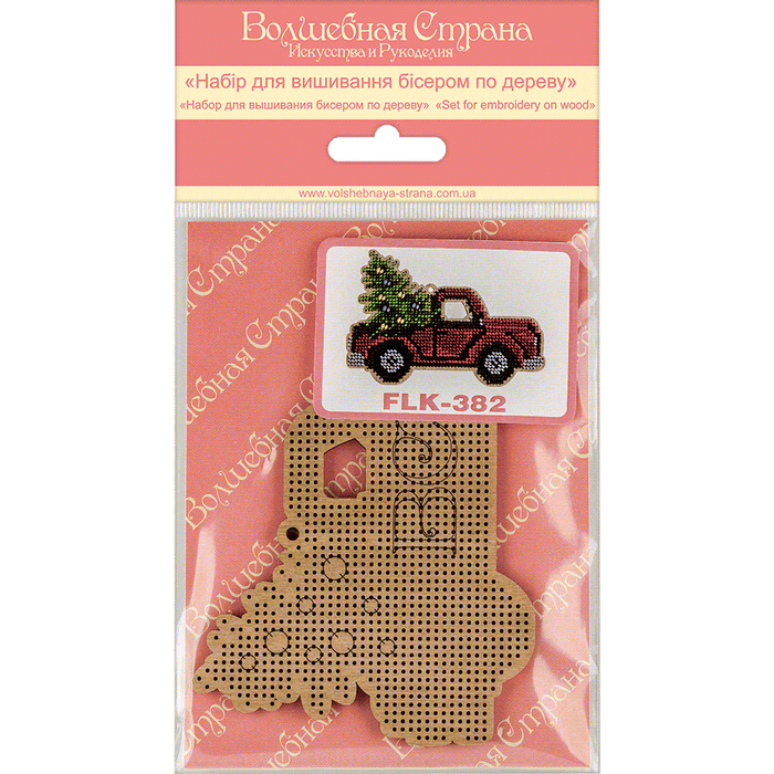 Bead embroidery kit on wood FLK-384