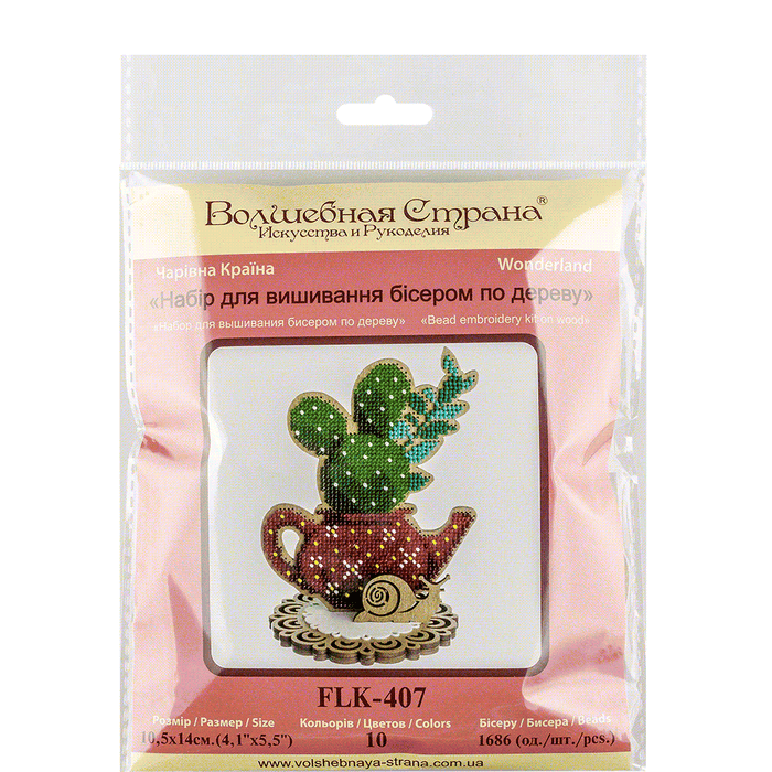 Bead embroidery kit on wood FLK-407