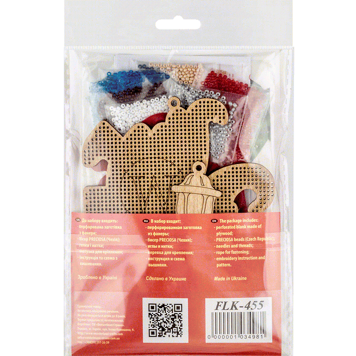 Bead embroidery kit on wood FLK-455