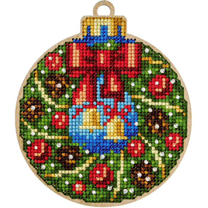 Cross-stitch kit on wood FLW-003