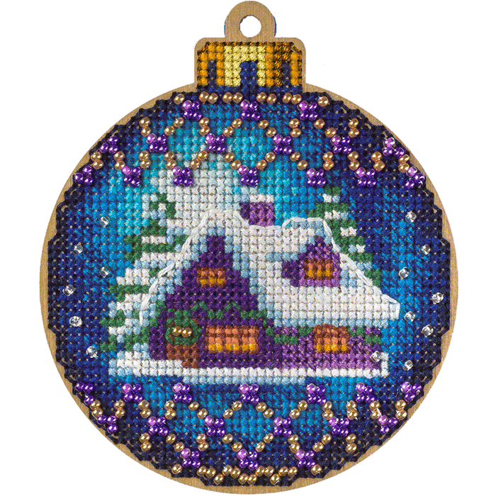 Cross-stitch kit on wood FLW-019