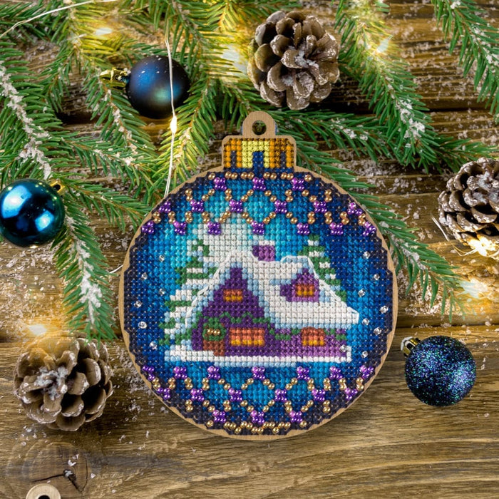 Cross-stitch kit on wood FLW-019