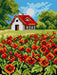 Needlepoint canvas for halfstitch without yarn Poppies 2874E - Printed Tapestry Canvas - Wizardi