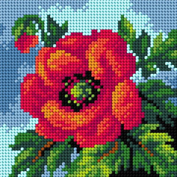 Needlepoint canvas for halfstitch without yarn Poppy 2755D - Printed Tapestry Canvas - Wizardi