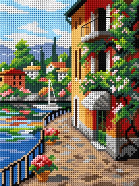 Needlepoint canvas for halfstitch without yarn Sunny Seaside 3189F - Printed Tapestry Canvas - Wizardi