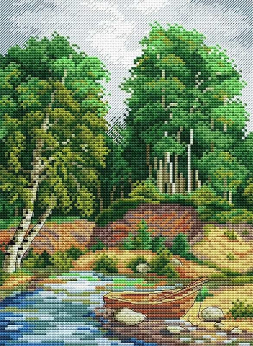 On The River Bank SM-132 Cross-stitch kit - Wizardi