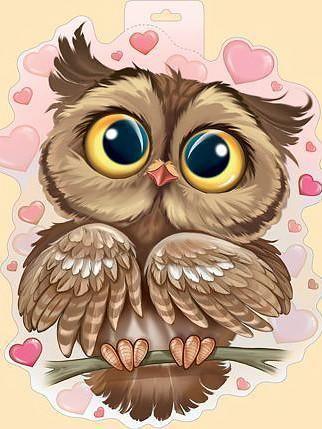 Owl in Love CS296 5.9 x 7.9 inches Diamond Painting Kit