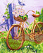 Painting by Numbers kit Crafting Spark Bicycle with Flowers E009 19.69 x 15.75 in - Wizardi