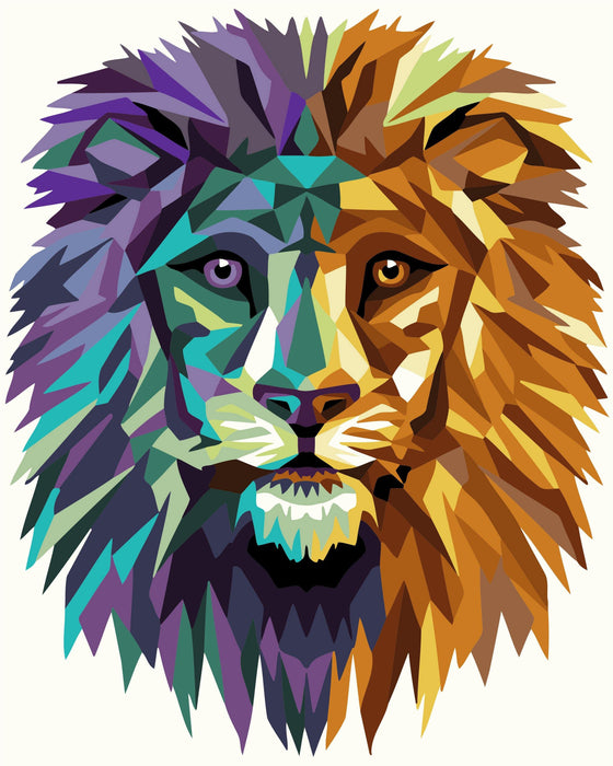 Painting by Numbers kit Crafting Spark Celebration Poly Lion P007 19.69 x 15.75 in - Wizardi