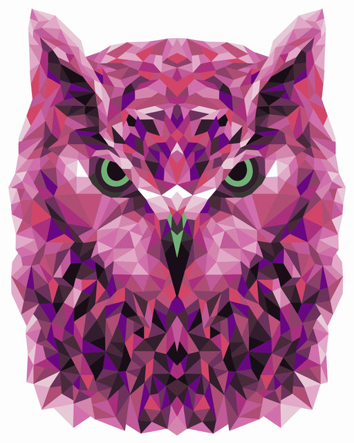 Painting by Numbers kit Crafting Spark Celebration Poly Owl P002 19.69 x 15.75 in - Wizardi