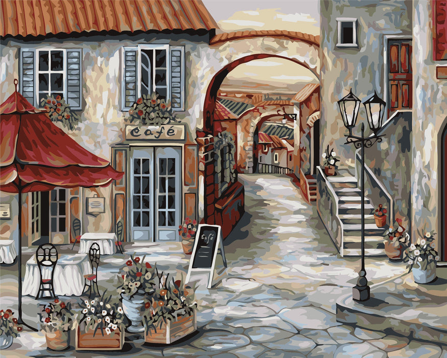 Painting by Numbers kit Crafting Spark Italian Cafe C025 19.69 x 15.75 in - Wizardi