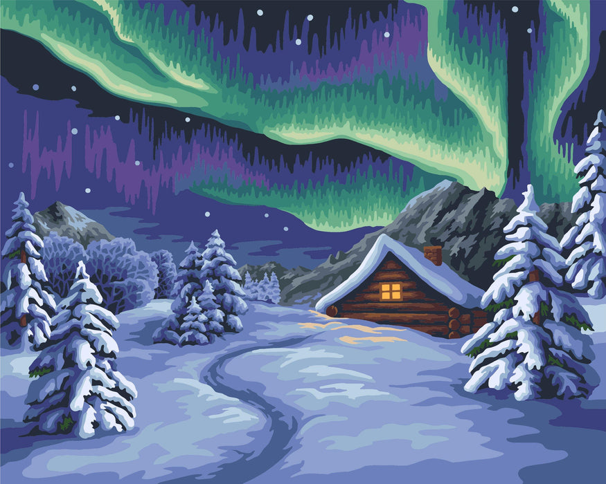 Painting by Numbers kit Crafting Spark Northern Lights A113 19.69 x 15.75 in - Wizardi