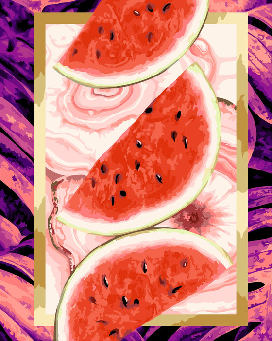 Painting by Numbers kit Crafting Spark Tasty Watermelon R021 19.69 x 15.75 in - Wizardi