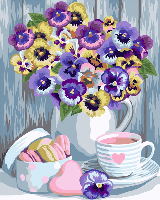 Painting by Numbers kit Crafting Spark Violets B134 19.69 x 15.75 in - Wizardi