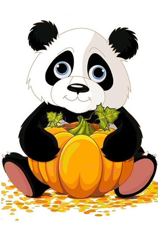 Panda with Pumpkin WD318 7.9 x 11.8 inches - Wizardi