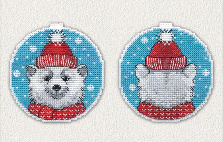 Plastic Canvas Christmas Bear 1150 Counted Cross Stitch Kit - Wizardi