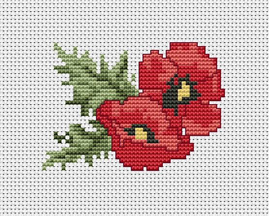 Poppies B023L Counted Cross-Stitch Kit - Wizardi