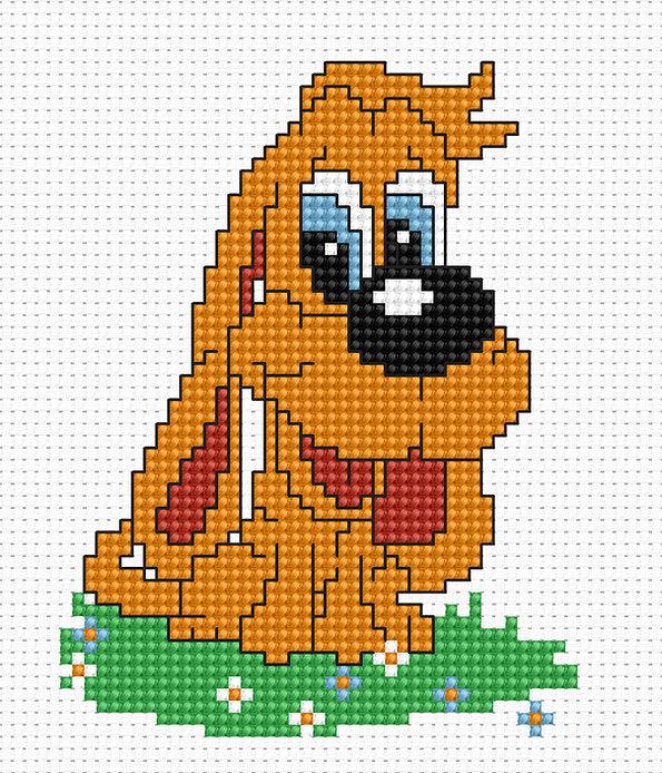 Puppy B088L Counted Cross-Stitch Kit - Wizardi