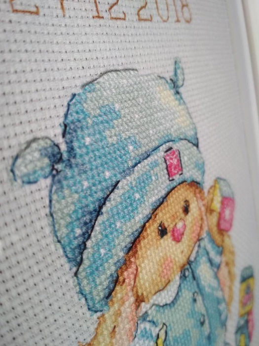 Rabbit Mi Baby Boy 0-187 Cross-stitch kit - Wizardi