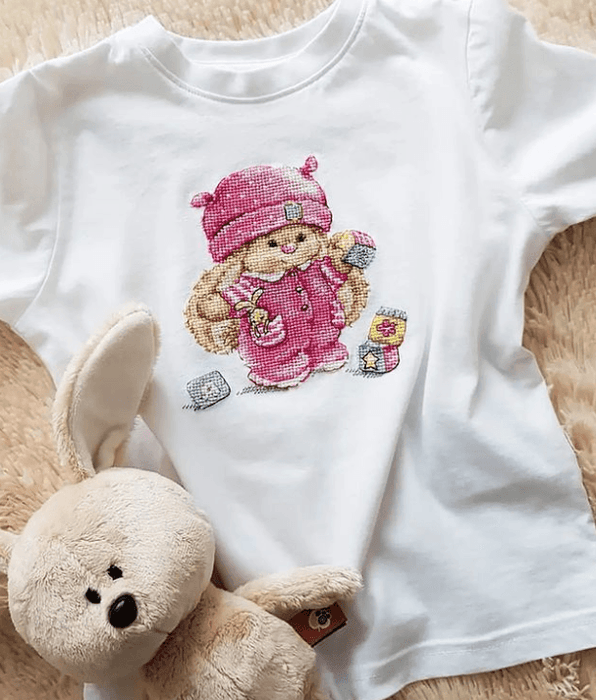 Rabbit Mi Baby Girl 0-188 Counted Cross-Stitch Kit - Wizardi