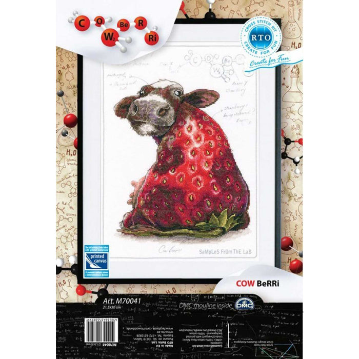 Cross-stitch Kit with printed background "Cow Berry" M70041