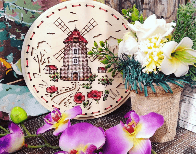 Rural Mill O-021 Counted Cross Stitch Kit on Plywood - Wizardi