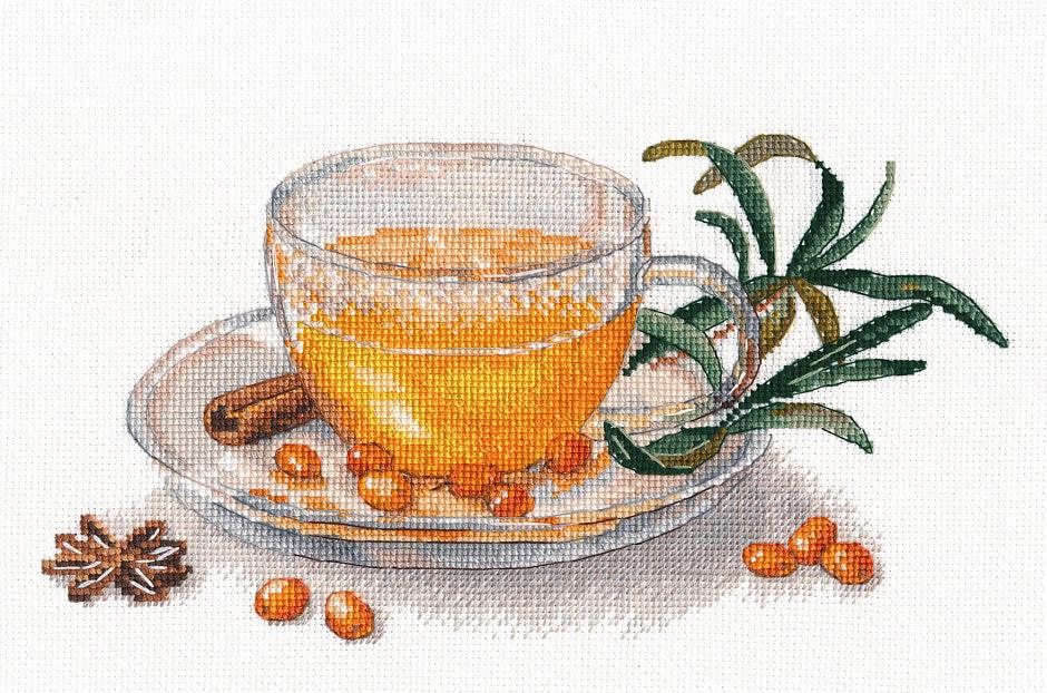 Seabuckthorn Tea 1454 Counted Cross Stitch Kit - Wizardi