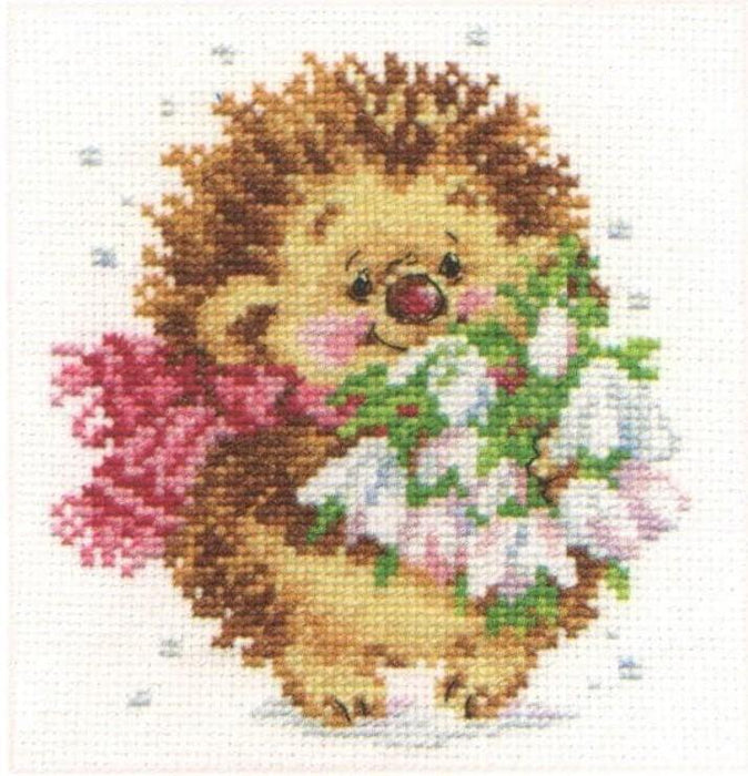Spring Hedgehog 0-89 Cross-stitch kit - Wizardi