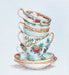 Turquoise Themed Tea Cups  B2325 - Wizardi