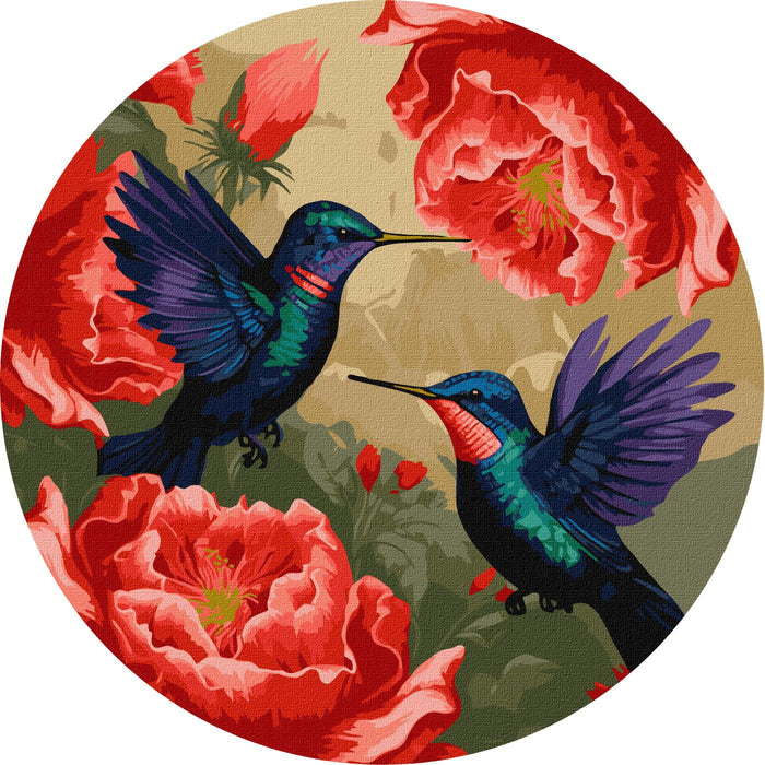 Painting by Numbers kit Colourful hummingbirds KHO-R1048