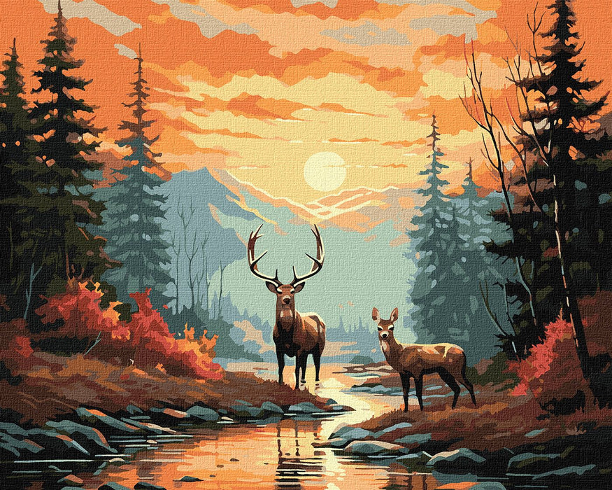 Painting by Numbers kit Refined deers KHO6576