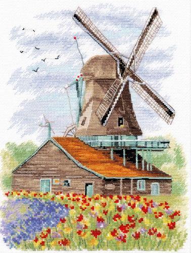 Windmill.Holland 1105 Counted Cross Stitch Kit - Wizardi