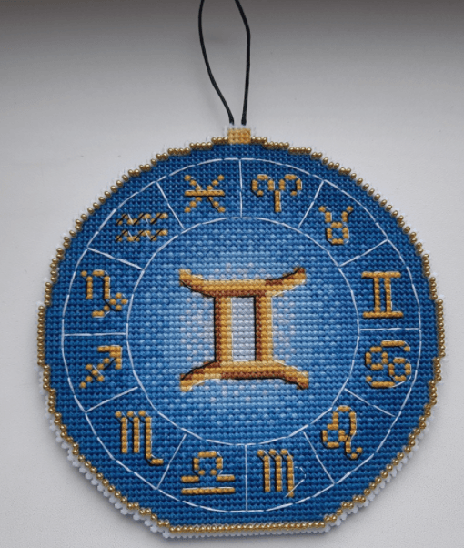 Zodiac Signs. Gemini SR-694 Plastic Canvas Counted Cross Stitch Kit - Wizardi